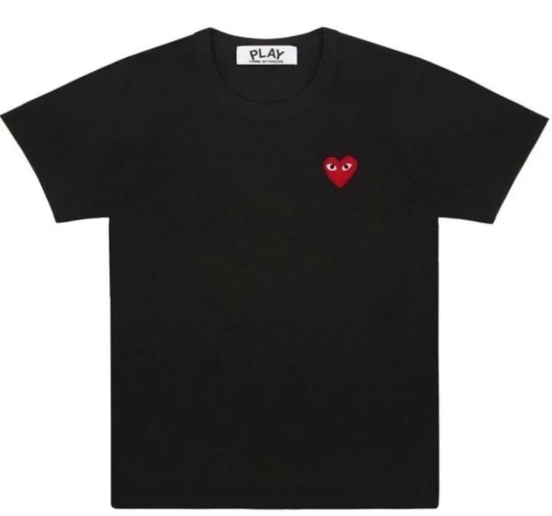 ✨[정품/초특가]꼼데가르송 PLAY 하트 와펜 블랙 반팔티✨ 상품이미지2
