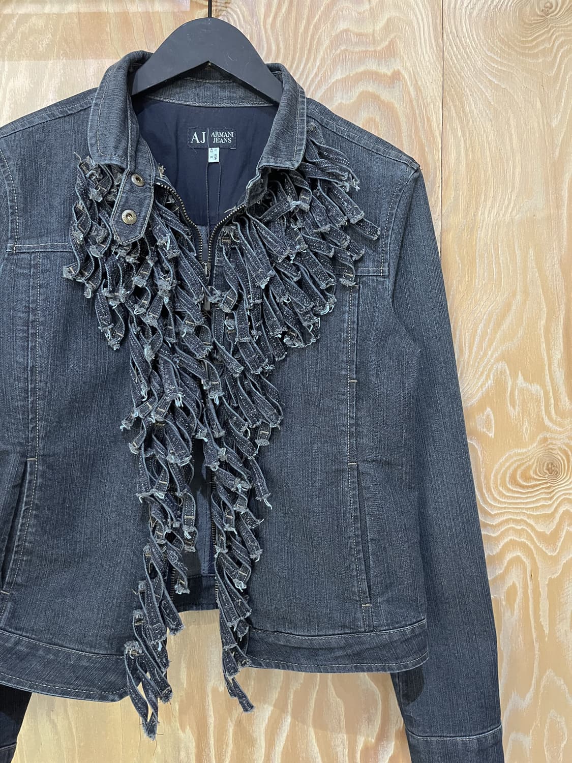 아르마니 진스 프린지 데님 집 자켓 상품이미지3