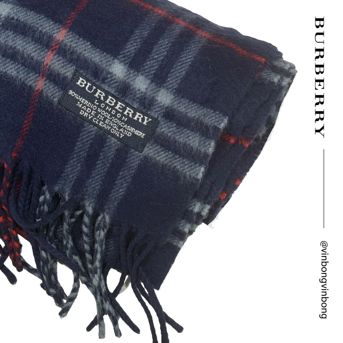 버버리 클래식 머플러 / Navy 상품이미지2