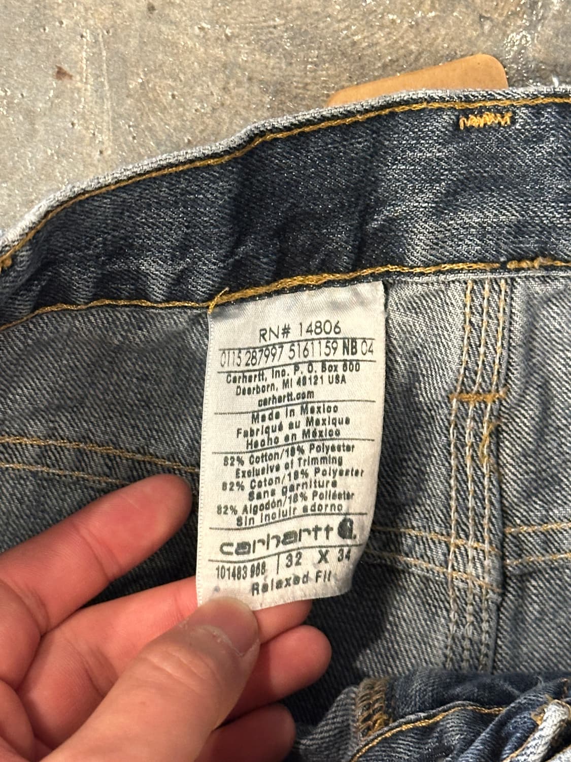 칼하트 릴렉스핏 데님팬츠 32x34 상품이미지6