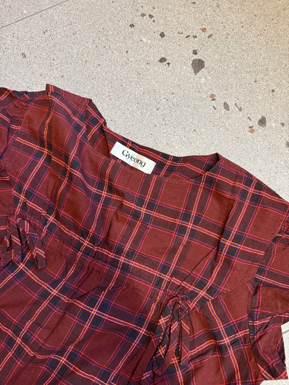 Gyeong 체크 블라우스 상품이미지2