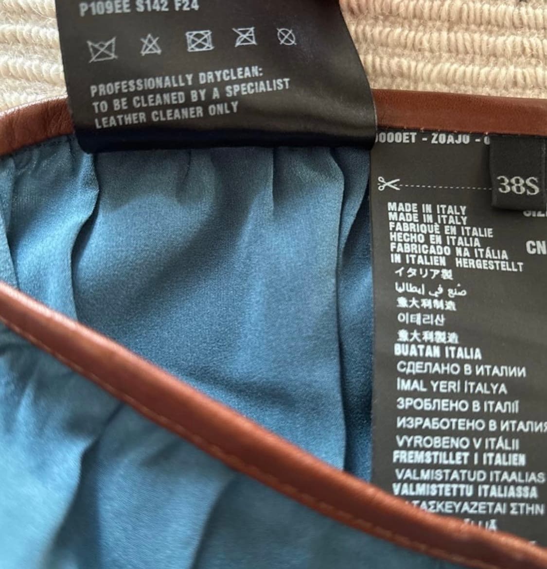 Prada 프라다 블루 실크 스커트 상품이미지4