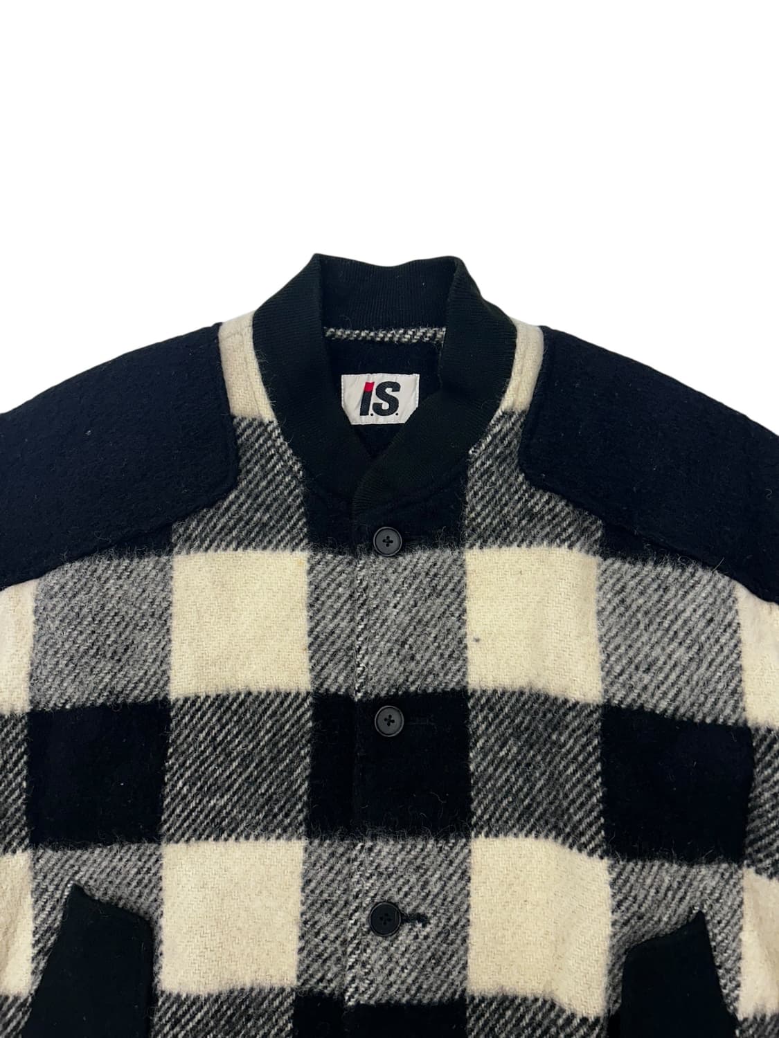 80s 이세이 미야케 스포츠 체크 울 블루종 상품이미지3