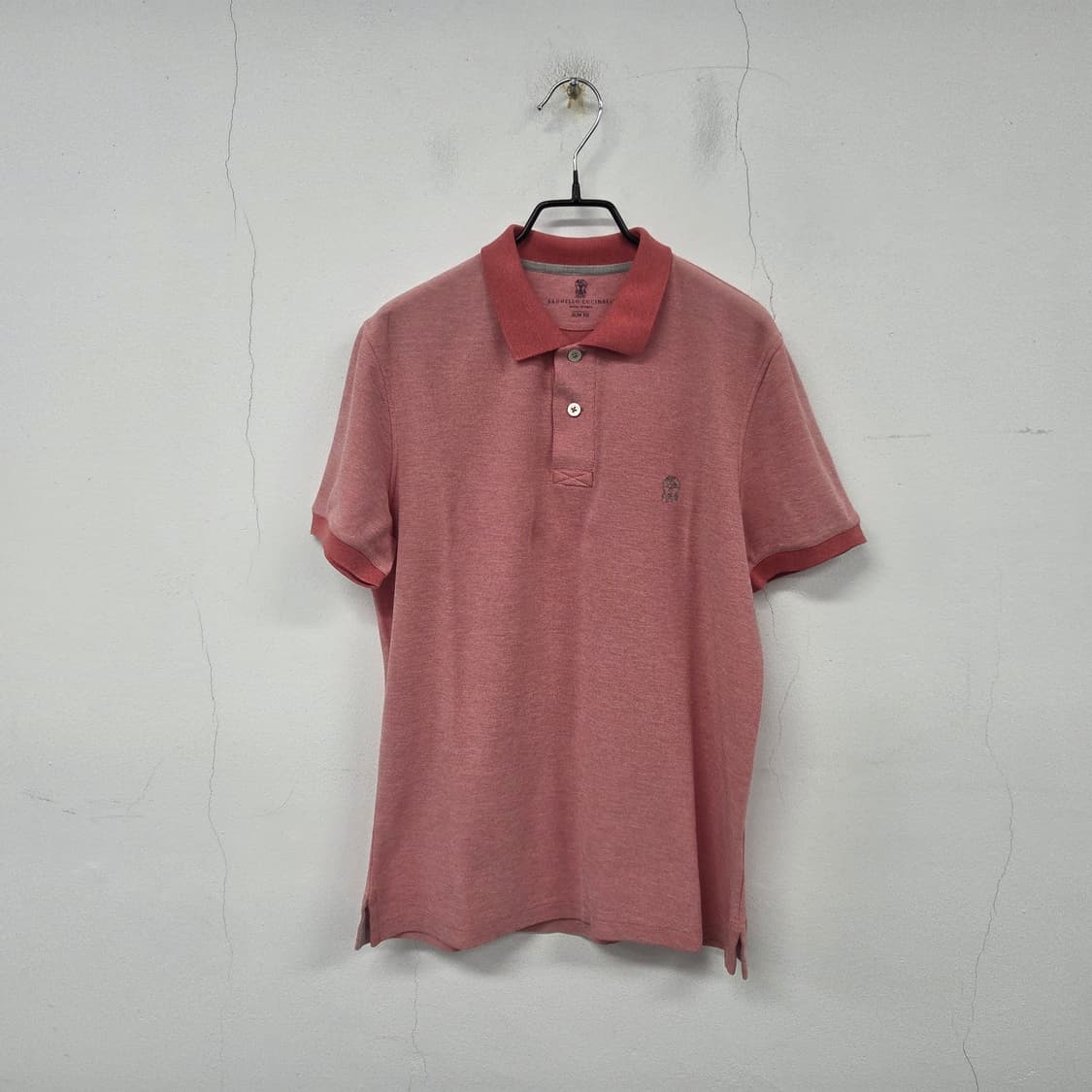 브루넬로쿠치넬리 매장판 로고 남성 반팔 티셔츠 폴로 카라티 M 핑크 상품이미지1