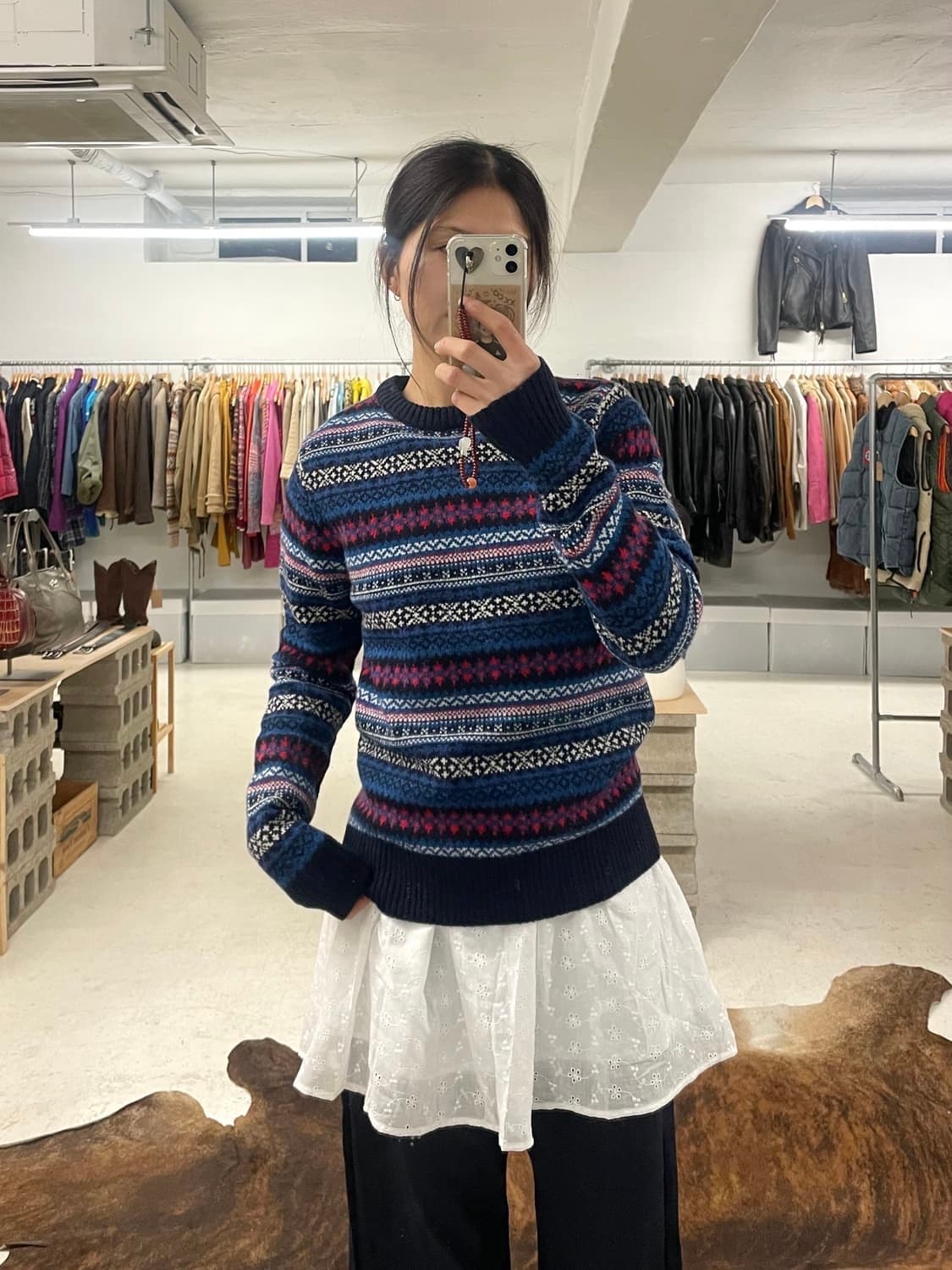 BEAMS fair isle knit 빔즈 페어아일 니트 상품이미지1