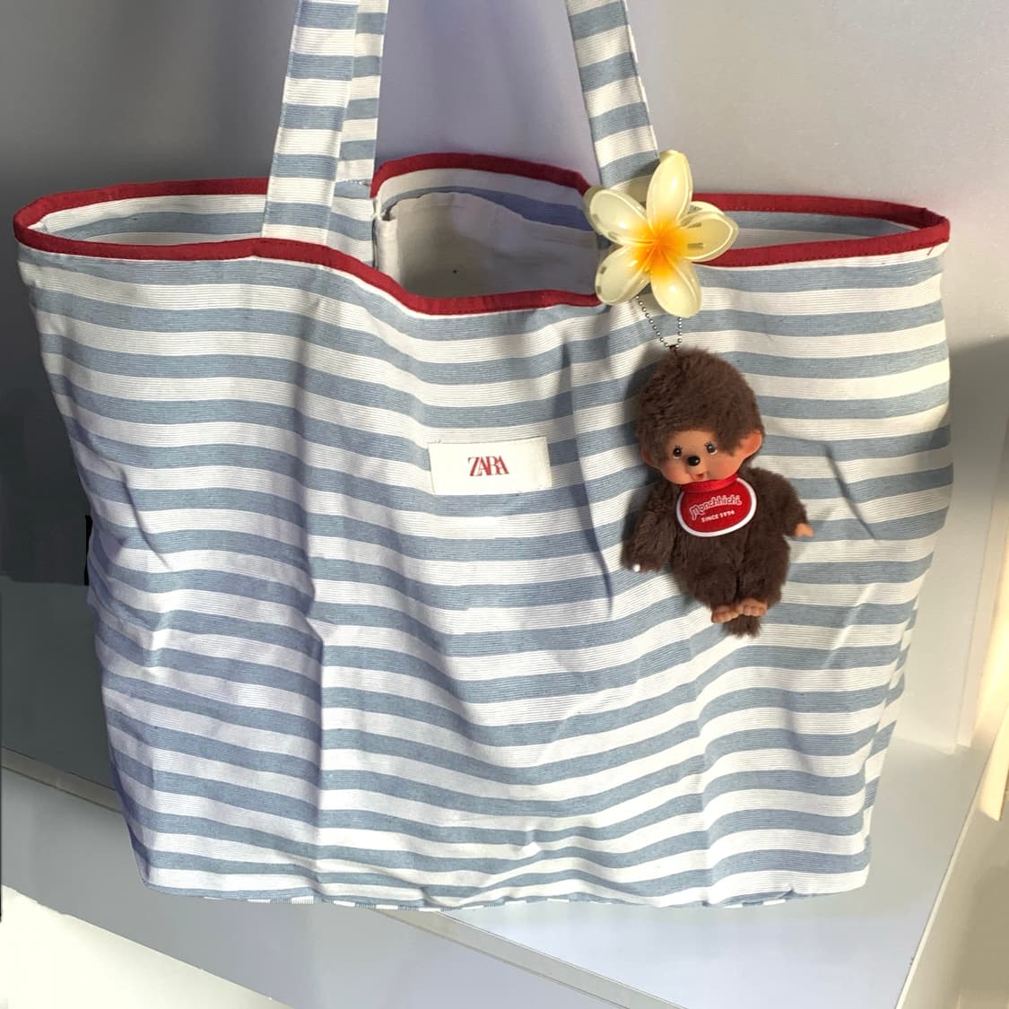 <새상품>ZARA 자라 스트라이프 에코백 비치백 빅백 여행 가방 토트백 상품이미지1