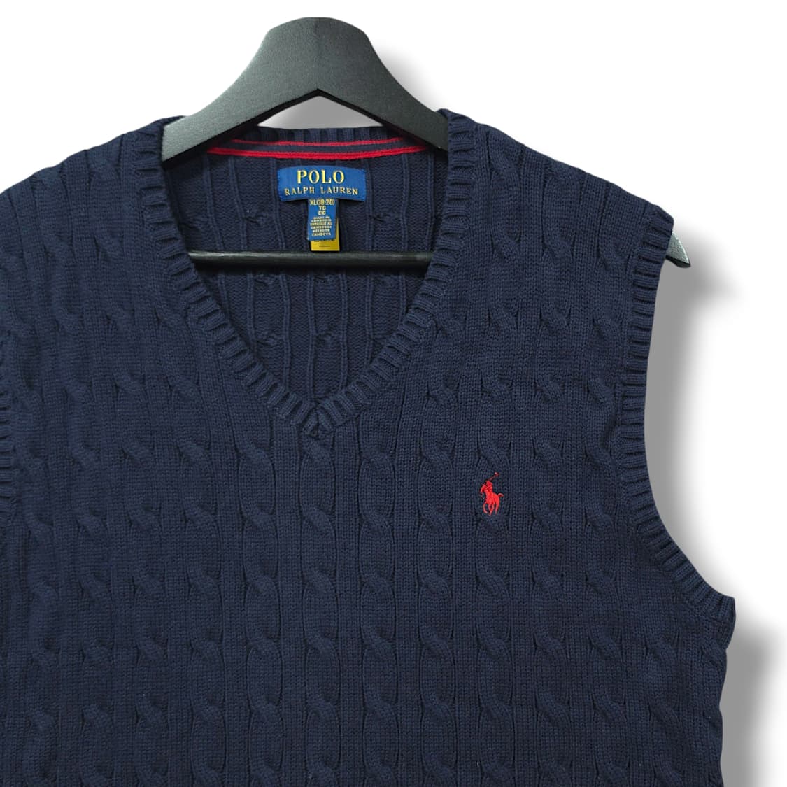 [S] 폴로 네이비 케이블 니트 코튼 스웨터 베스트 상품이미지3