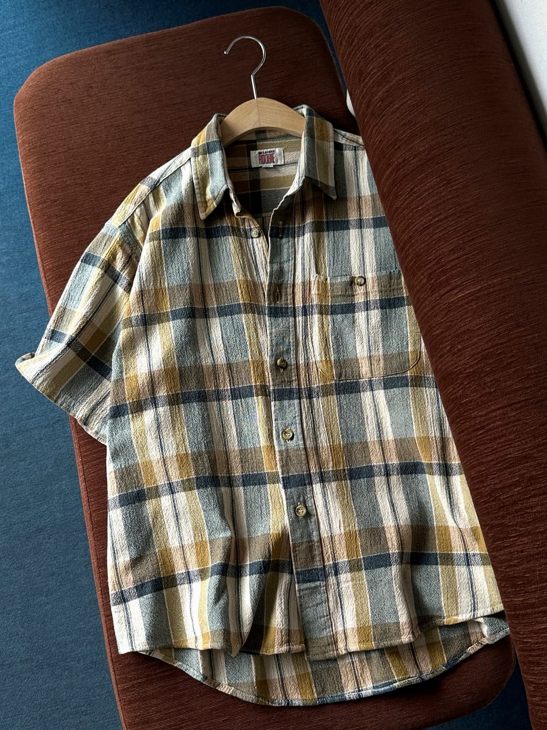 Natural cotton woven fabric H/S shirt 상품이미지1