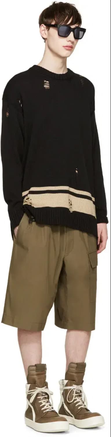 미하라 야스히로 블랙 디스트로이드 니트 상품이미지3