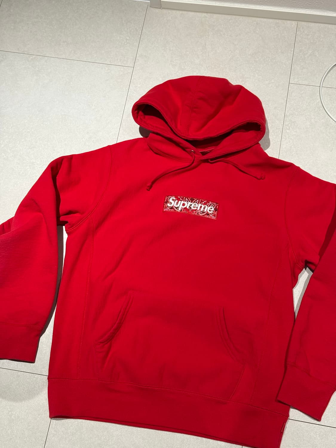 슈프림 반다나 박스로고 후드 M 레드 상품이미지1