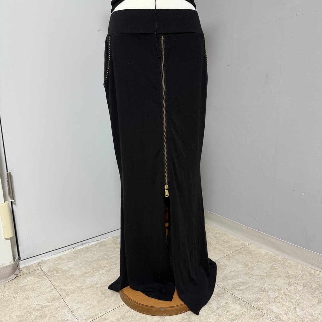 G.O.A st 갸루 펑크 지퍼 금장 롱 스커트 상품이미지3