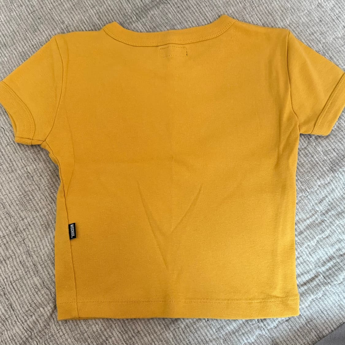 미스치프 X 베르디 핏티드 베이직 크롭 반팔 (옐로우) 상품이미지3