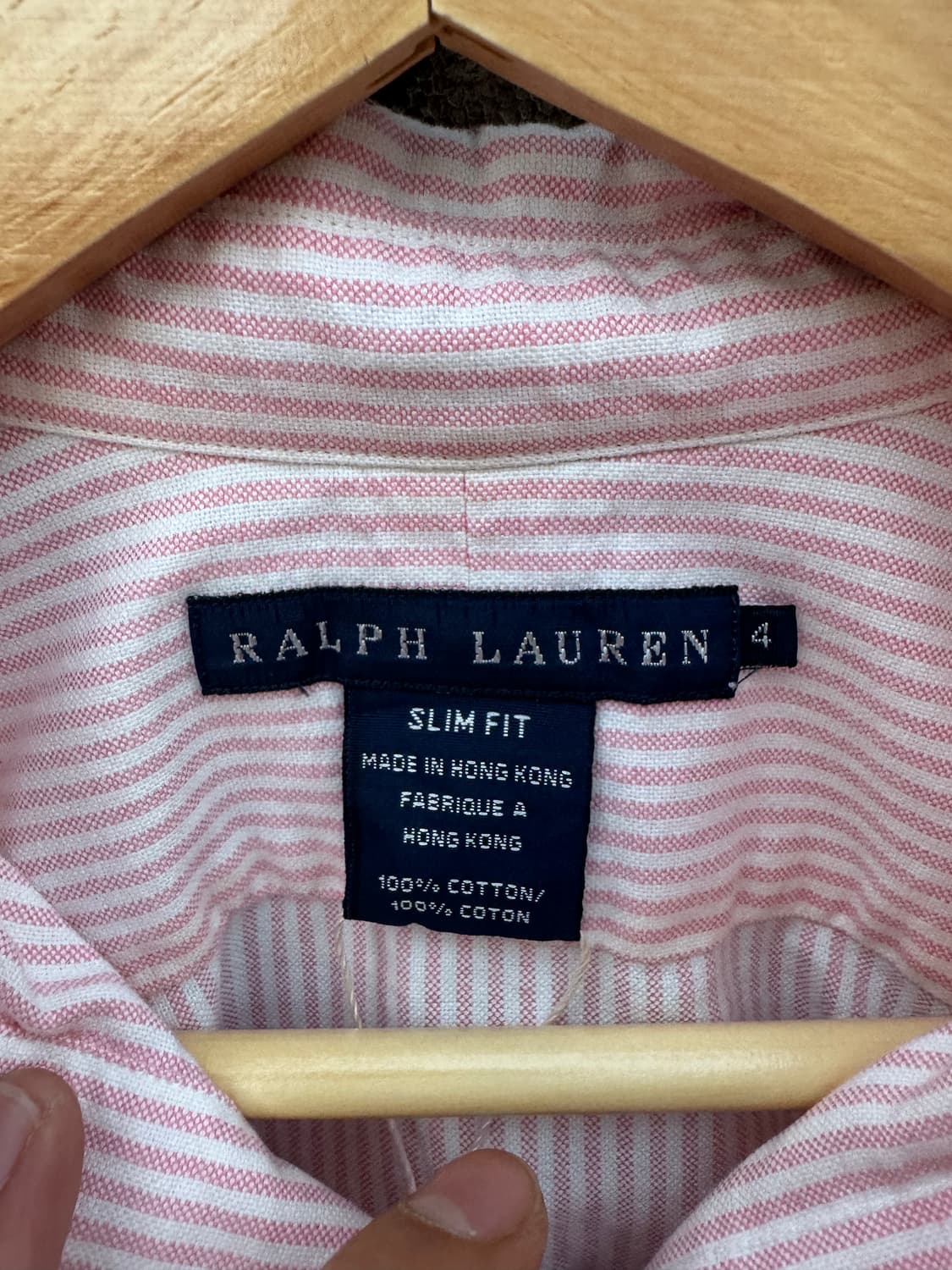 폴로 랄프로렌 빈티지 옥스포드 스트라이프 셔츠 핑크 슬림핏 우먼 여성 상품이미지4