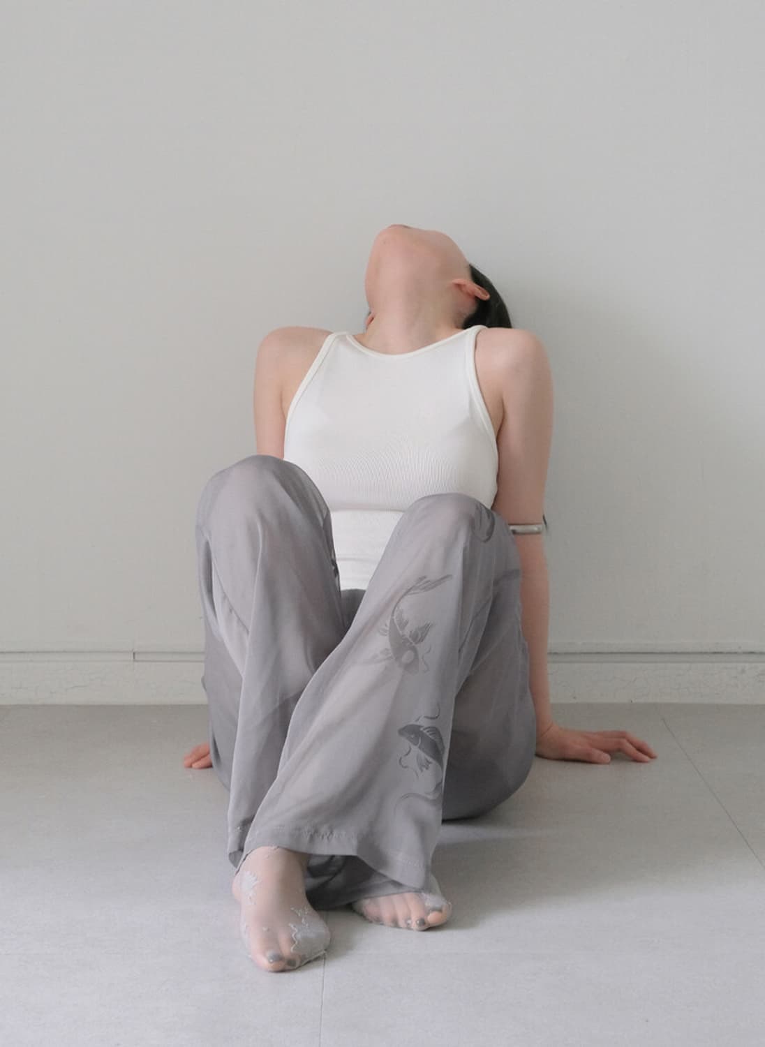 샵디파블로 그레이 시스루 팬츠 상품이미지1