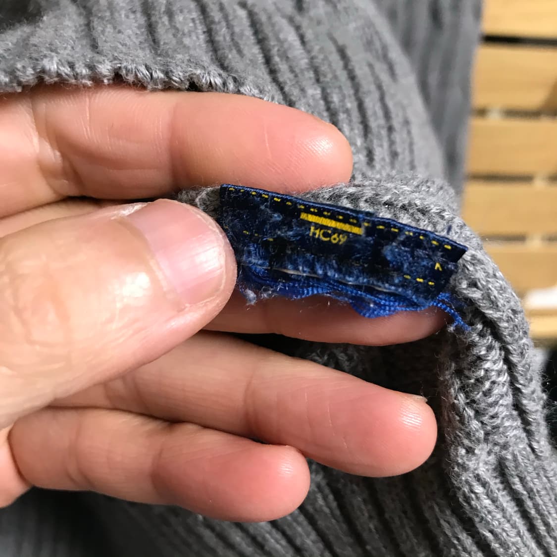 폴로 그레이 회색 정품 라운드 꽈배기니트 상품이미지4