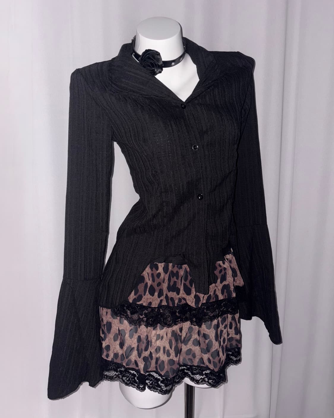 나나 블랙 장미 벨트 초커 일본 갸루 펑크 st 상품이미지4