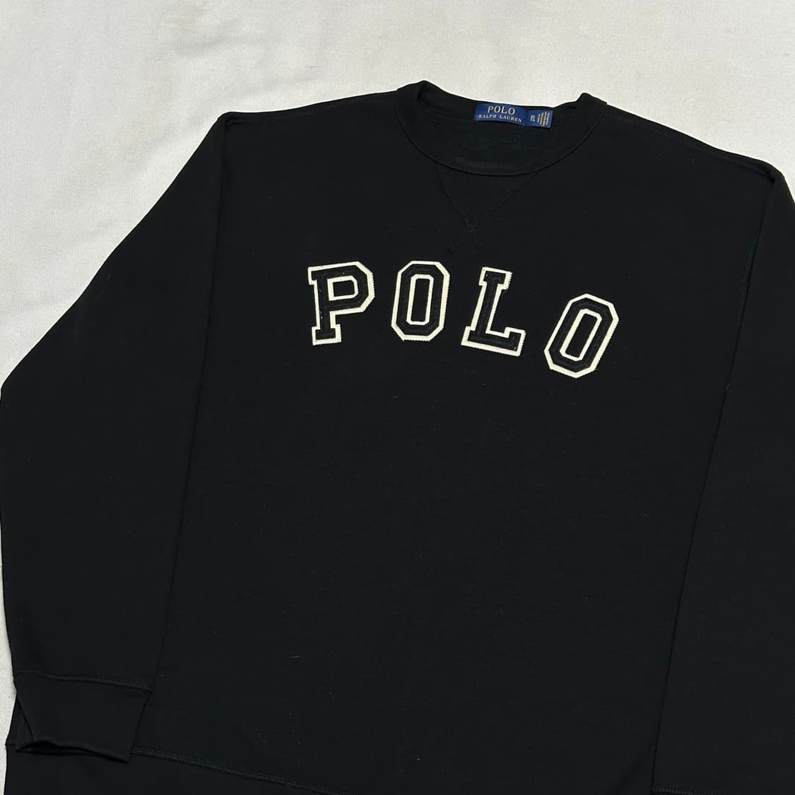 XL 폴로랄프로렌 빅로고 블랙 기모 맨투맨 상품이미지1