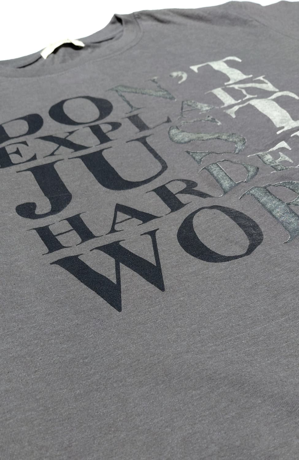 [90] Timothy 워크웨어 무드 레터링 반팔 티셔츠 (차콜) 상품이미지9