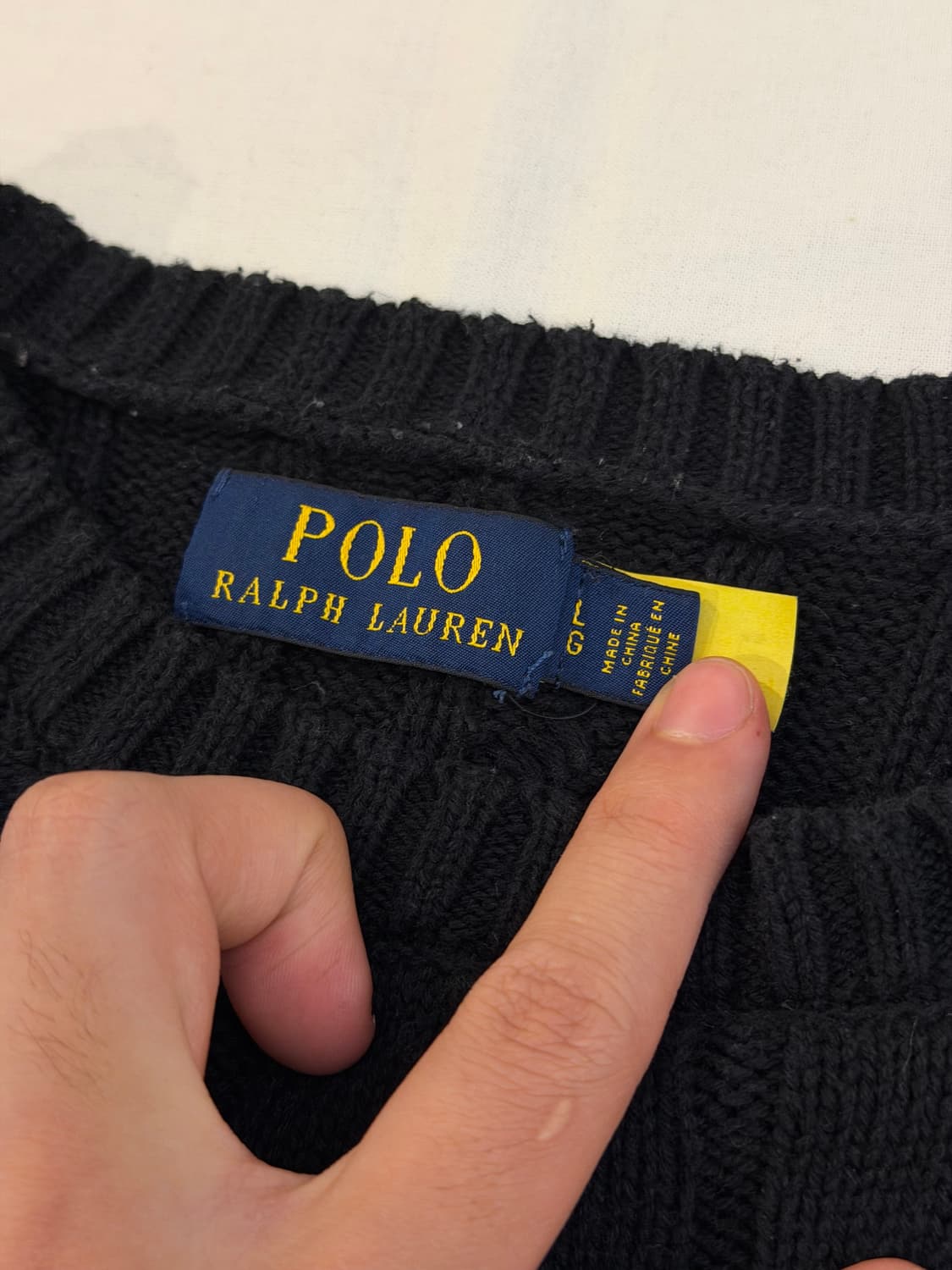 최신형) 폴로 랄프로렌 꽈배기 케이블 니트 블랙 상품이미지3