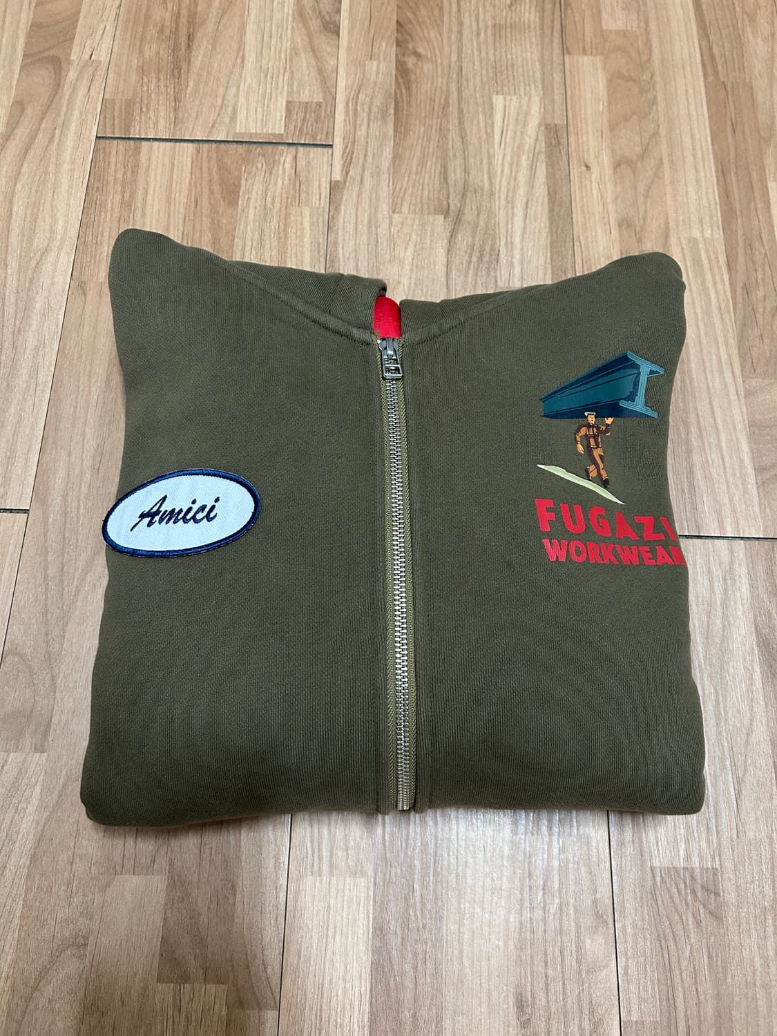 FUGAZI 푸가지 후드집업 BEAM ZIP HOODIE BROWN 상품이미지1