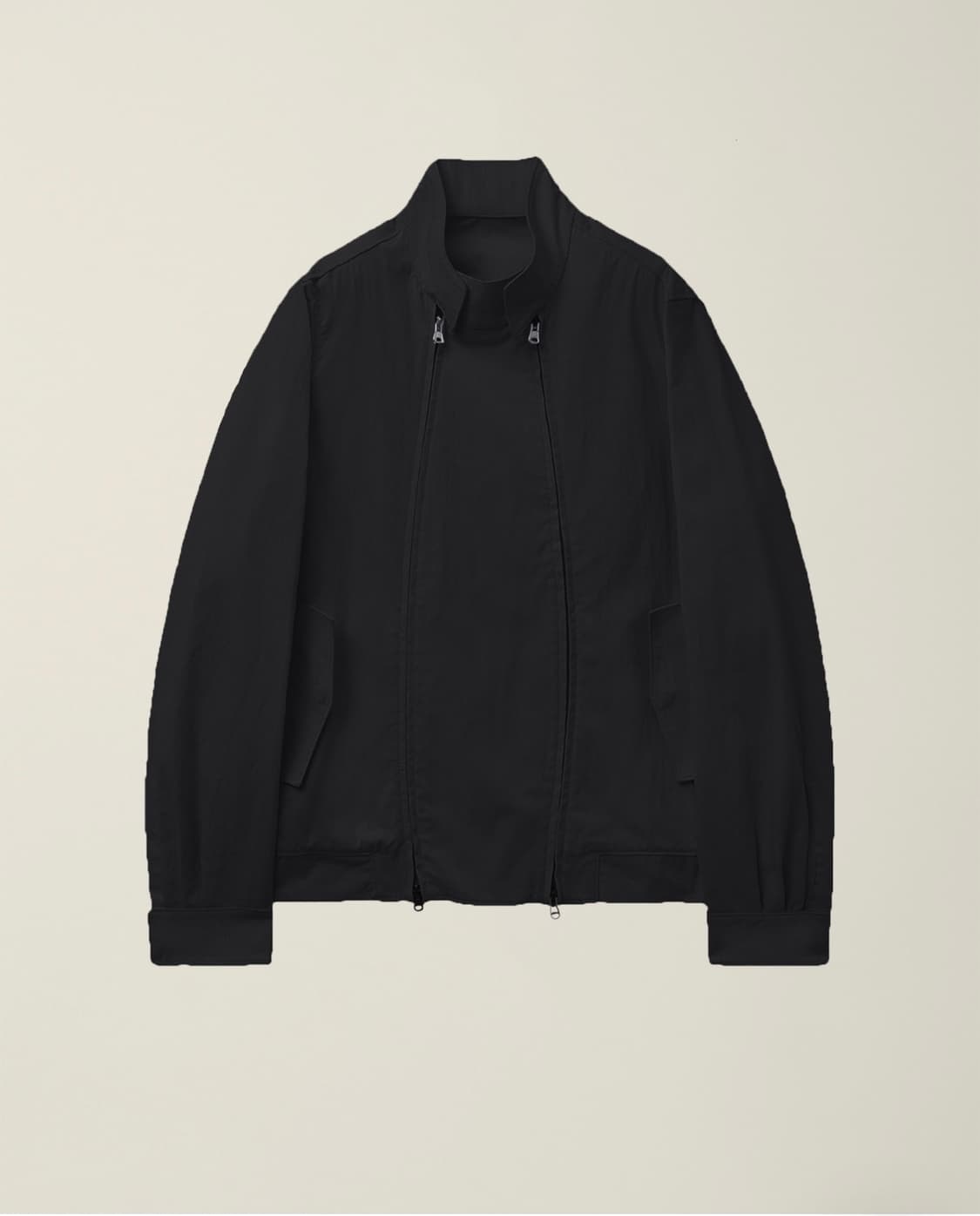DOUBLE ZIP HARRINGTON JACKET BLACK 상품이미지1