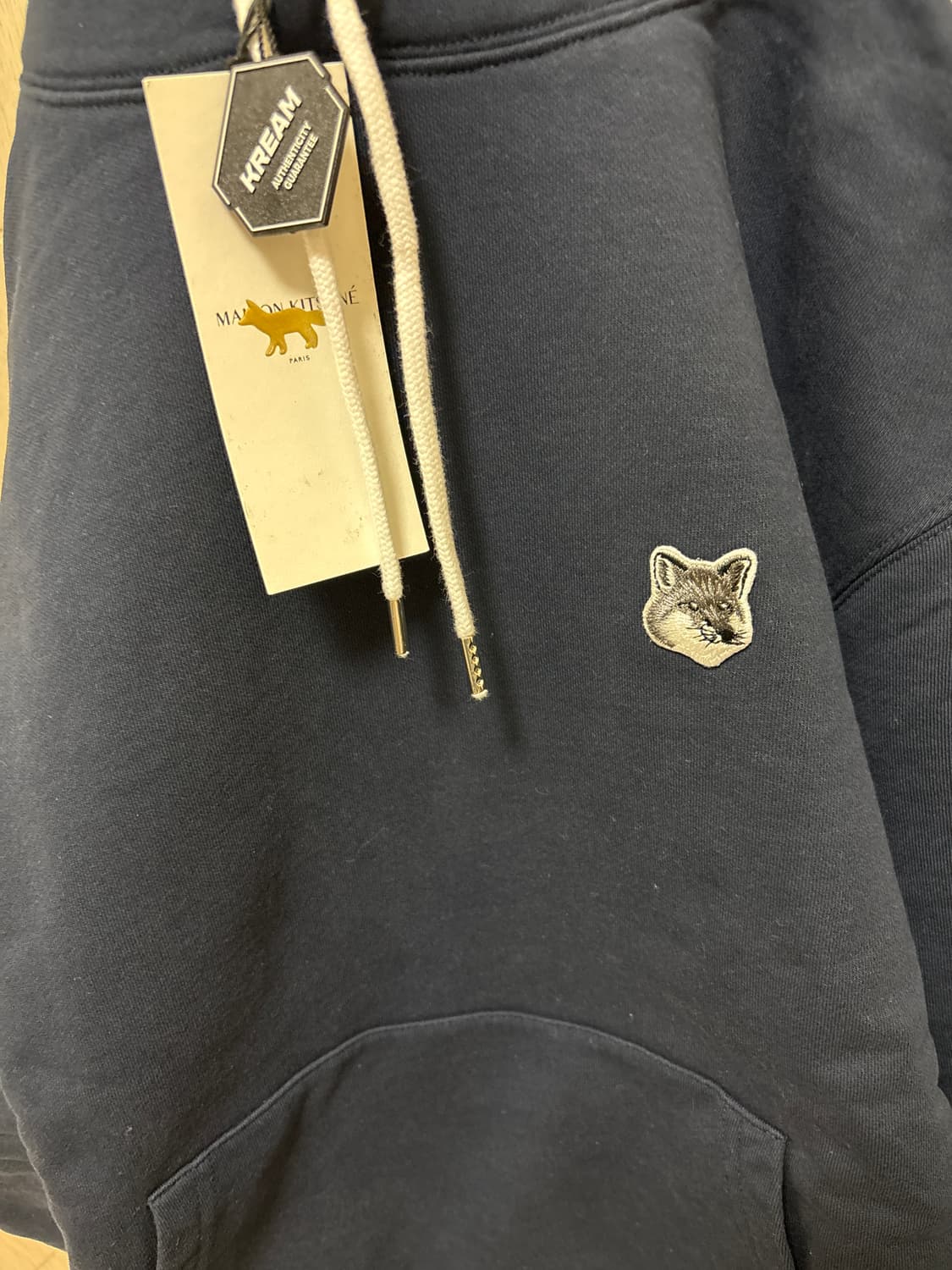 메종 키츠네 그레이 폭스 헤드 패치 클래식 후드 네이비 상품이미지2