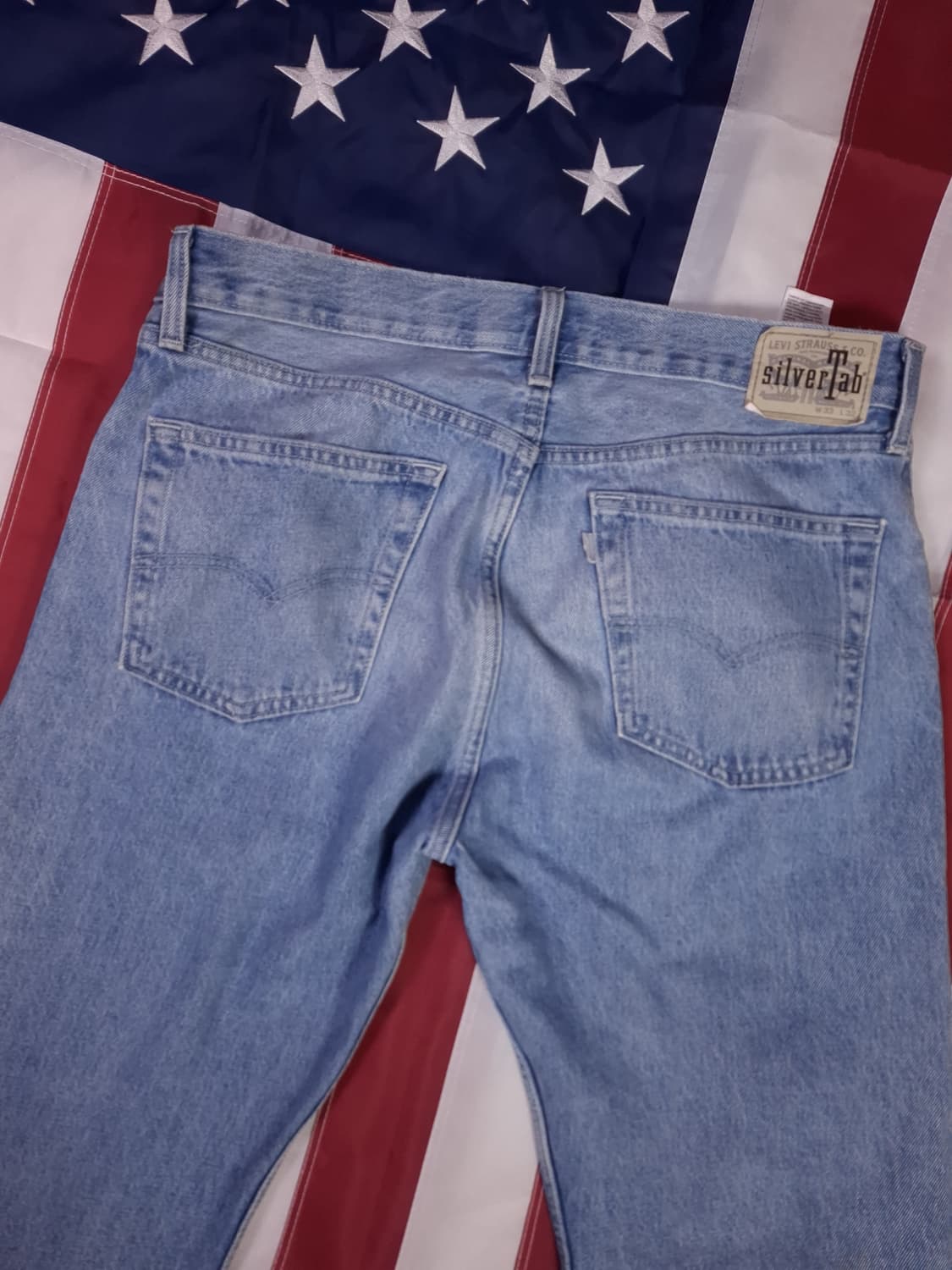 오리지날 리바이스 실버탭 루즈 스트레이트핏 워싱 데님진 상품이미지1