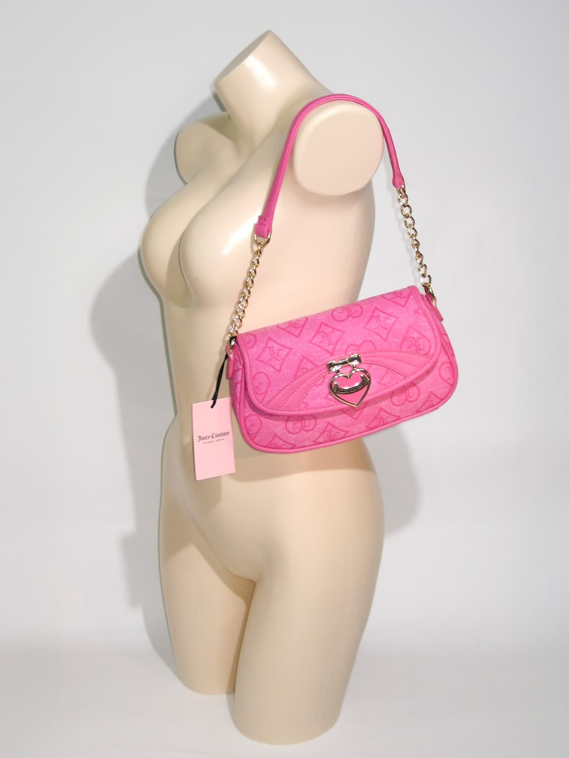 쥬시 꾸뛰르 하트포션 플립 숄더백 핫핑크 상품이미지2