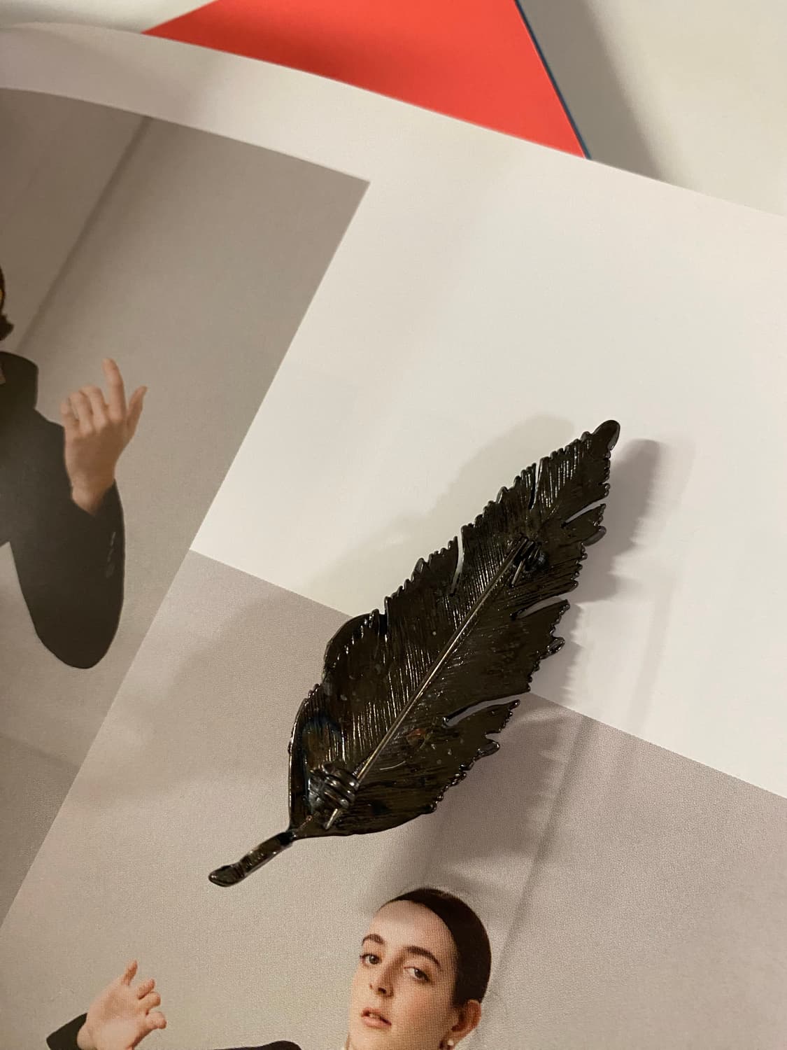 일본 빈티지 리프 칠보 브로치겸 팬던트 상품이미지4