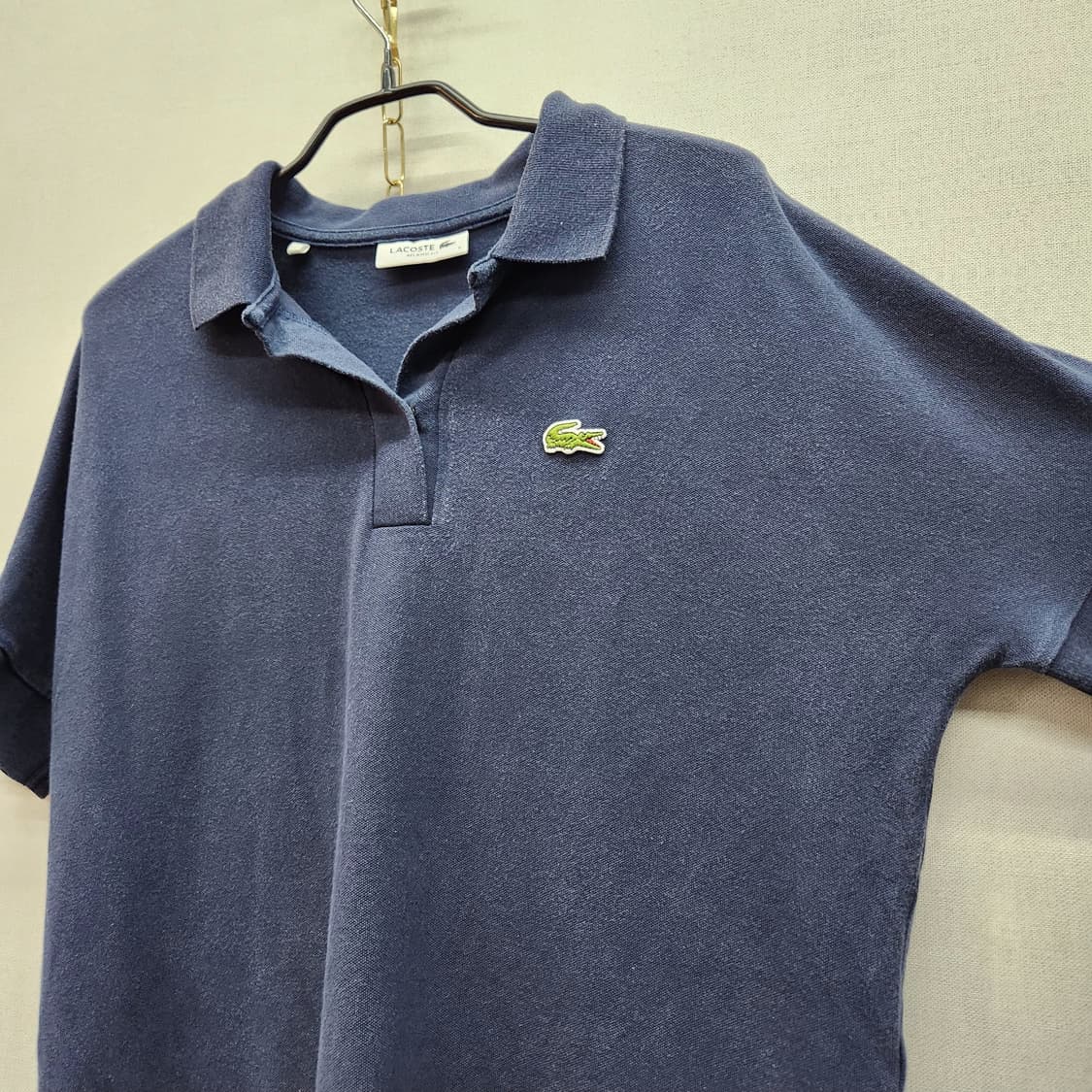 라코스테 로고 오픈 크롭 반팔카라 S(M) 상품이미지3