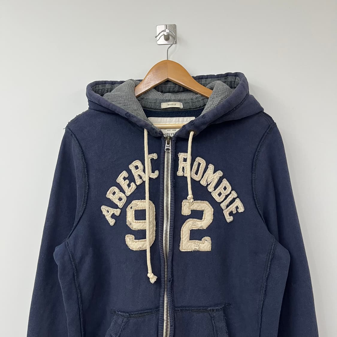 아베크롬비 자수로고 네이비 후드집업 상품이미지4