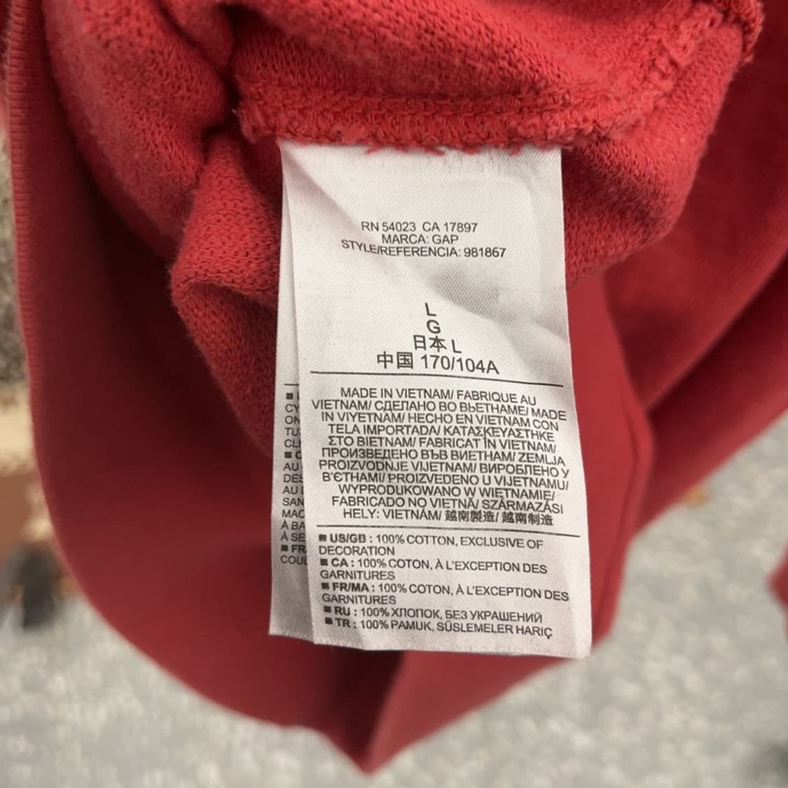 갭 레트로 00's Y2K 빈티지 코랄핑크 후드티 L C09188 상품이미지6