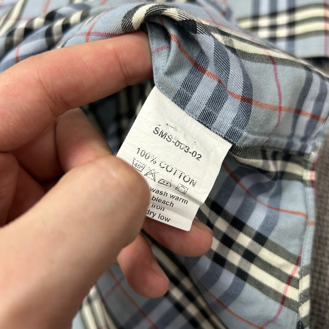 버버리 베이비블루 노바체크 셔츠(L) 상품이미지3