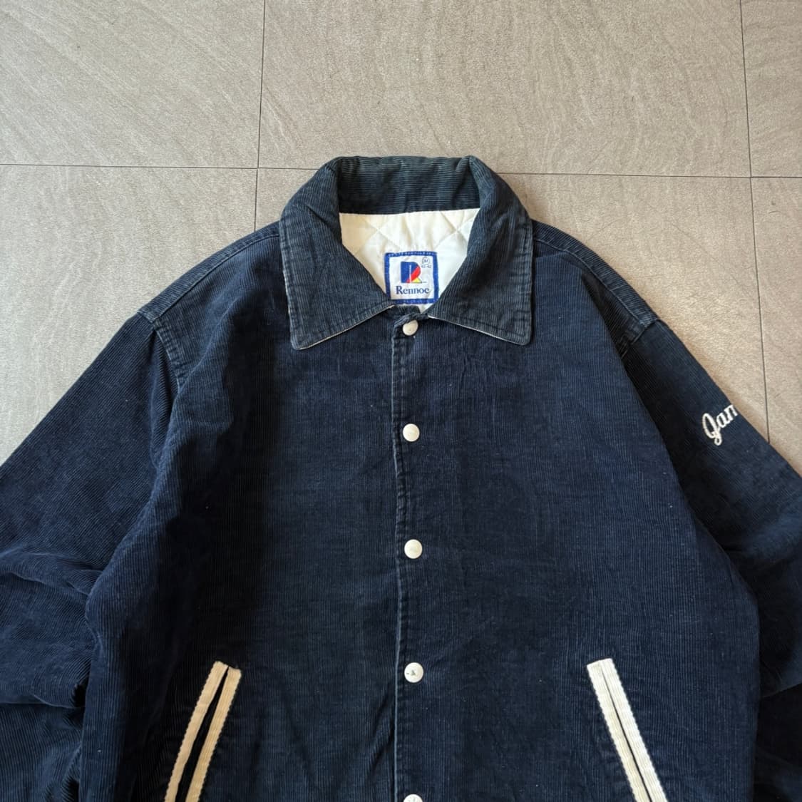 90s Rennoc Navy corduroy jacket 상품이미지2