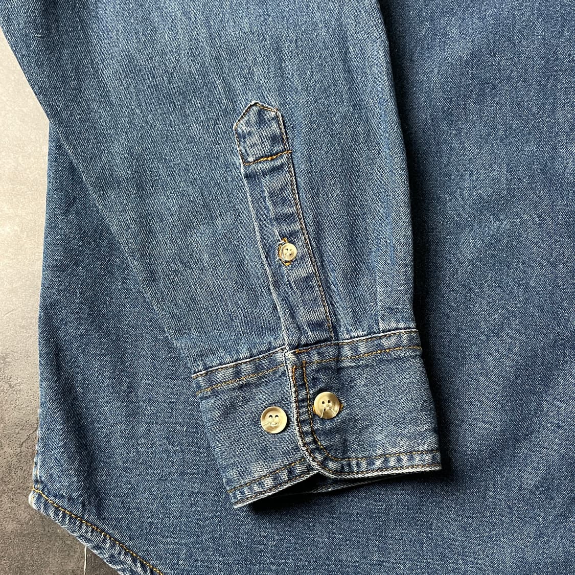 LA LOVING 빈티지 다운버튼 코튼 데님 셔츠 A00735 상품이미지6