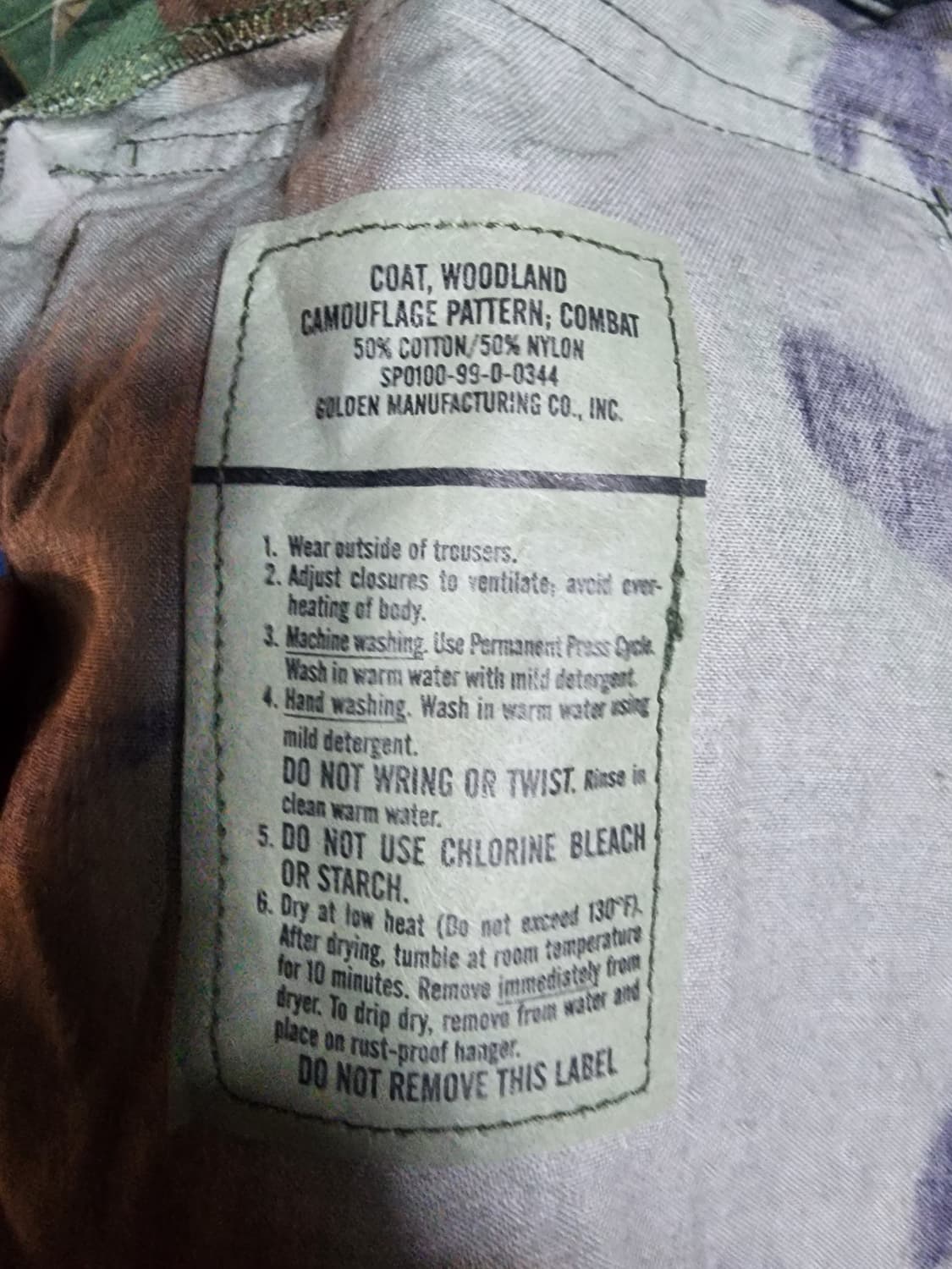 미군 오리지널 우드랜드 전투복 상의 BDU 상품이미지3