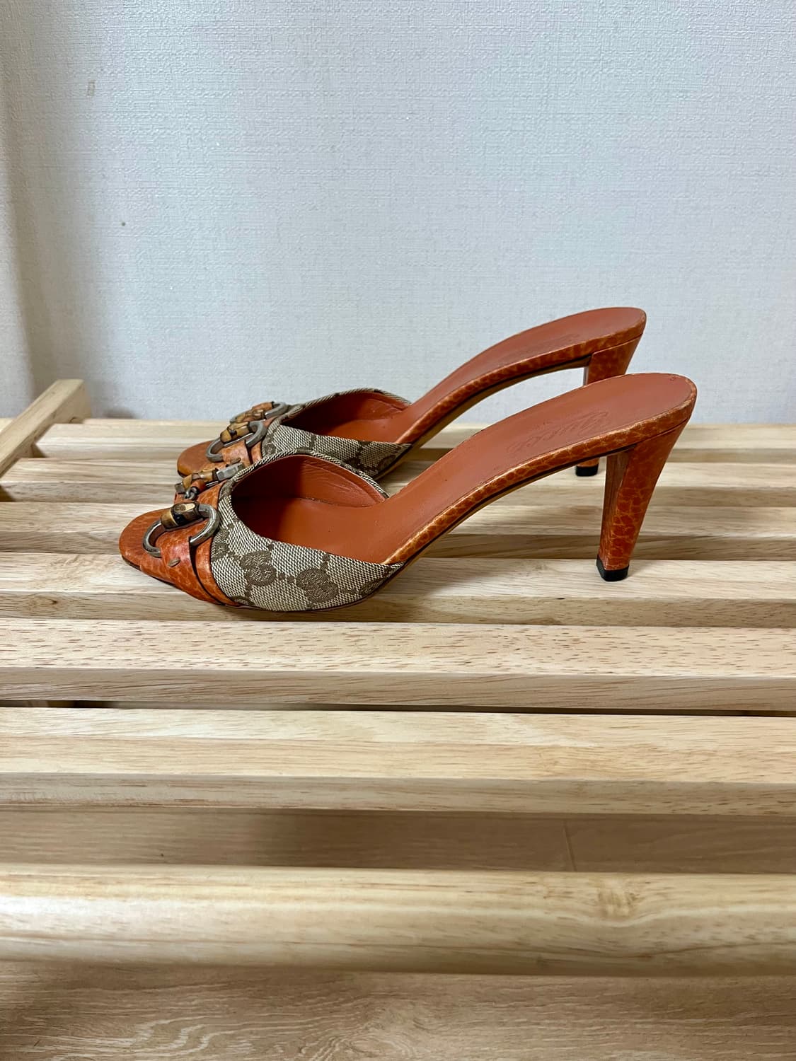 구찌 뮬 샌들 오렌지/브라운 36 1/2 정품 상품이미지2