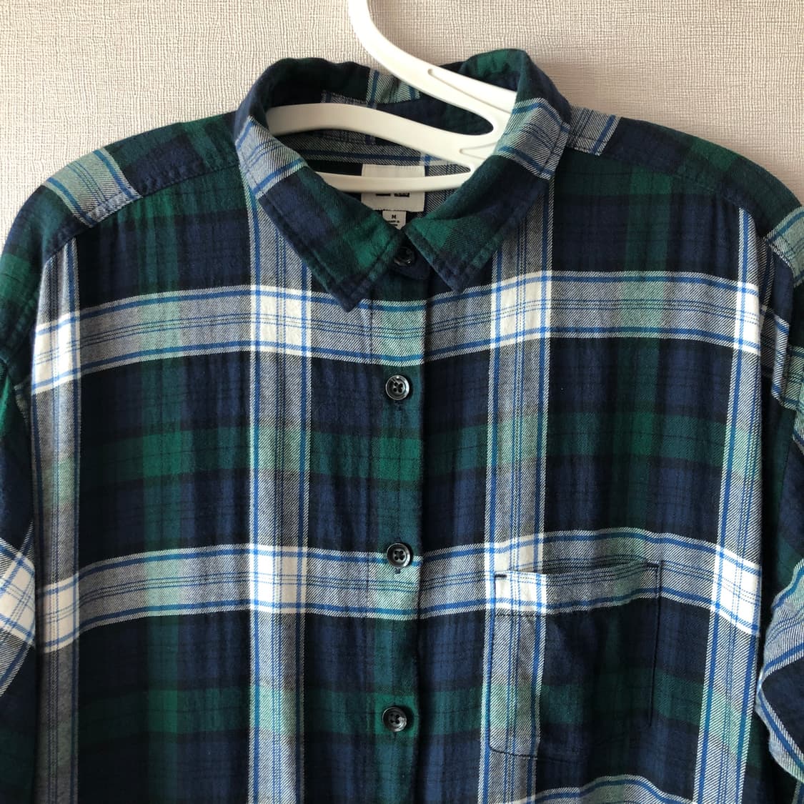 유니클로 체크 롱 미디 원피스 데일리 프리 캐쥬얼 카라 셔츠 셔링 임부 상품이미지2