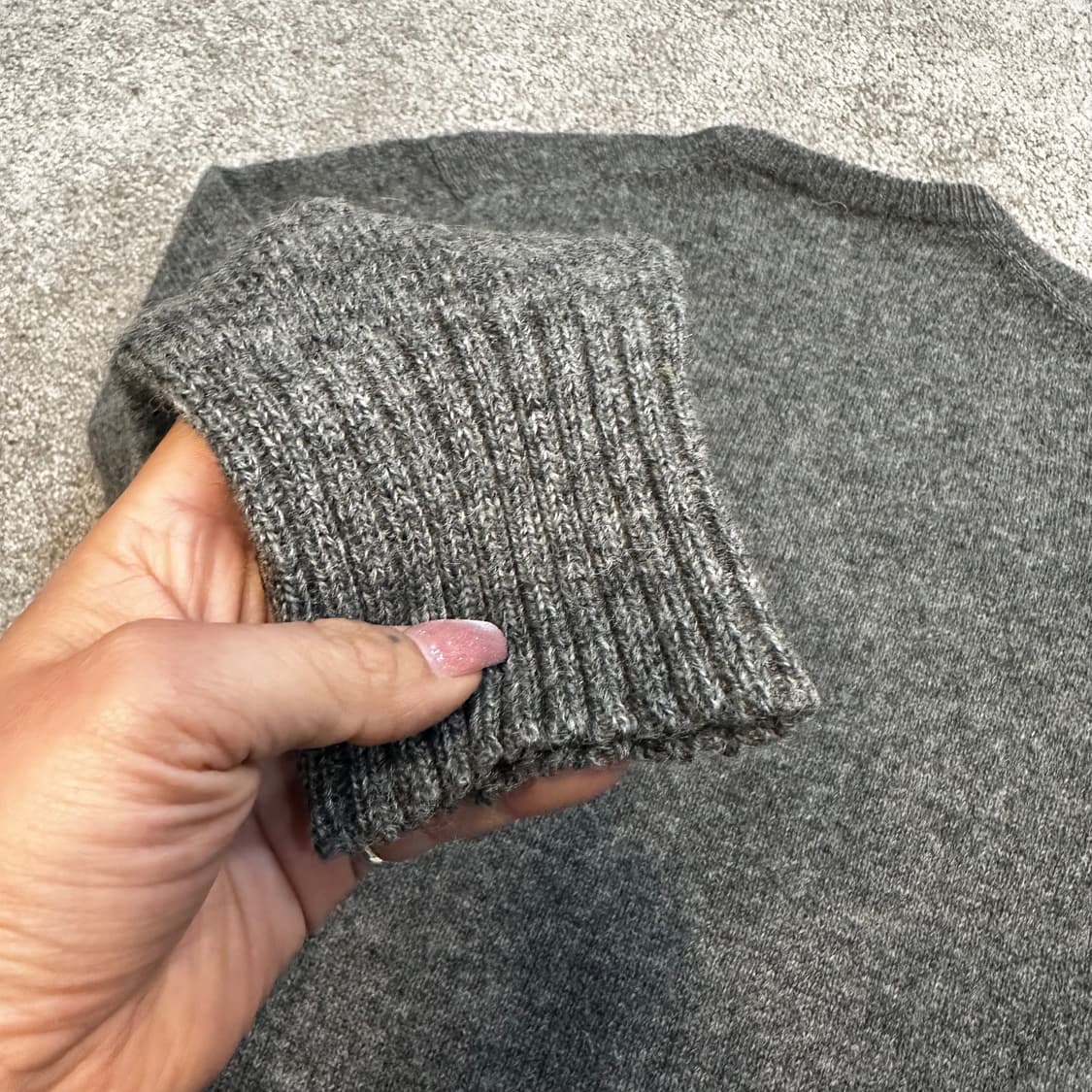 폴로 다크그레이 라운드 울 니트M 상품이미지8