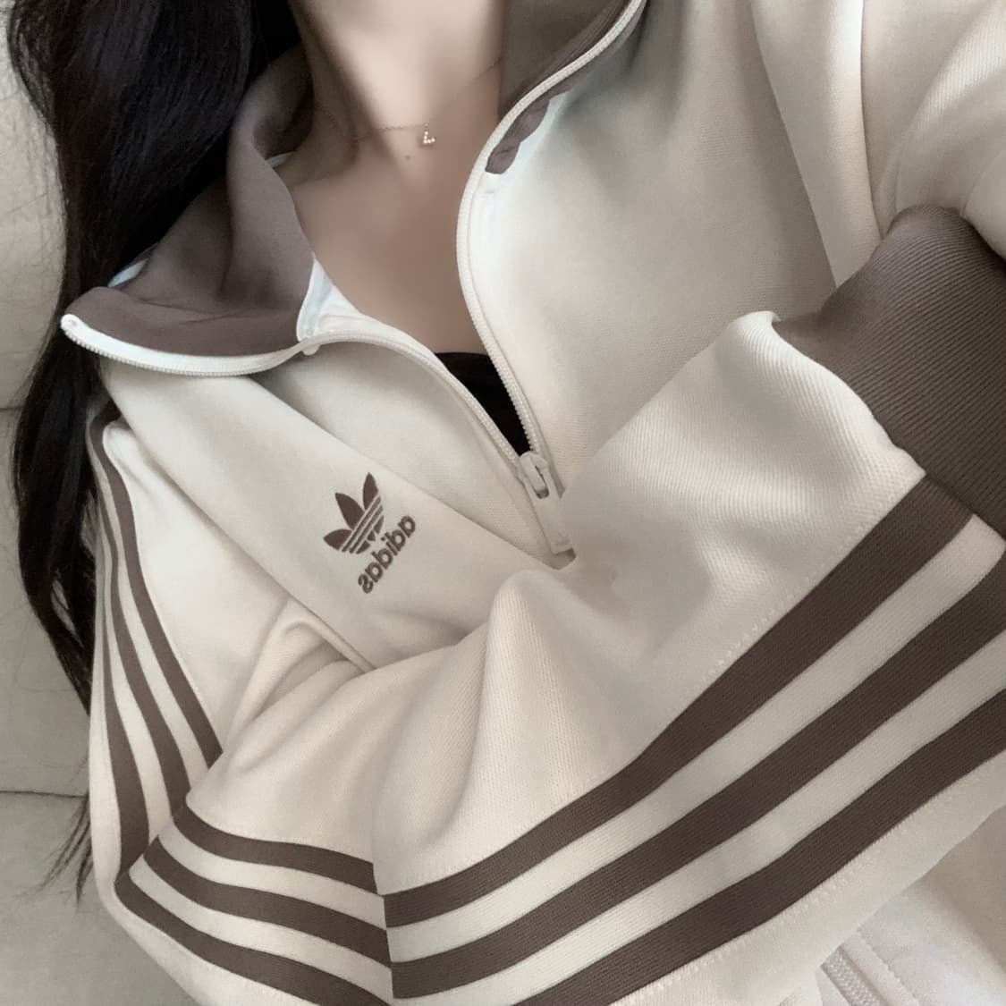 아디다스 크림초코 브라운 투웨이 져지 상품이미지1