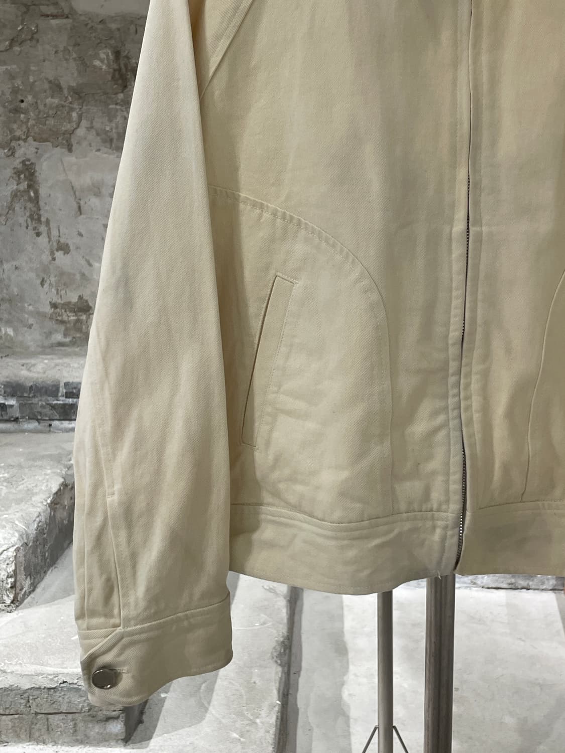 기준 크림 집업 크롭 블루종 자켓 상품이미지4