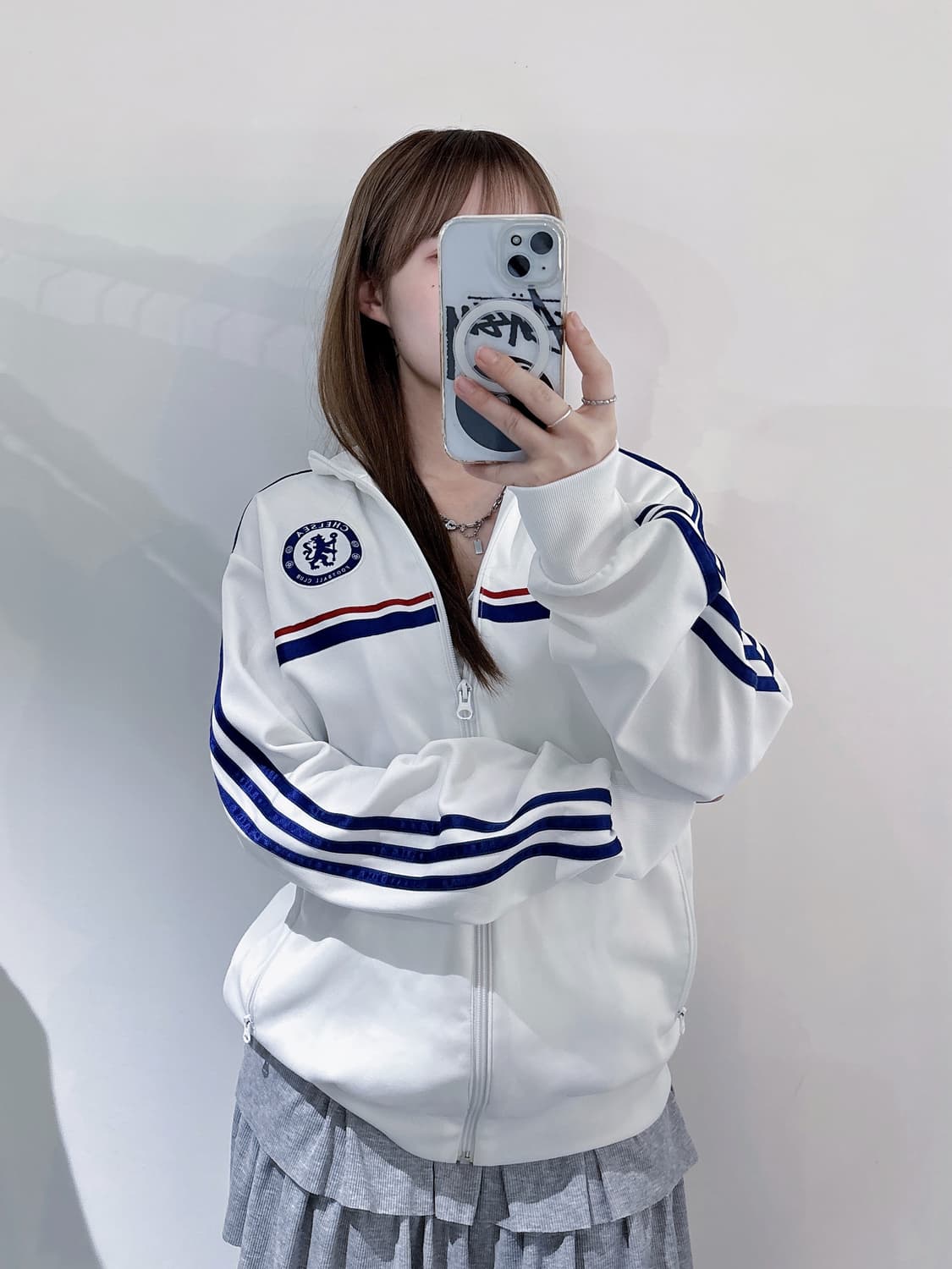 아디다스 스몰로고 첼시 화이트 트랙탑 상품이미지1