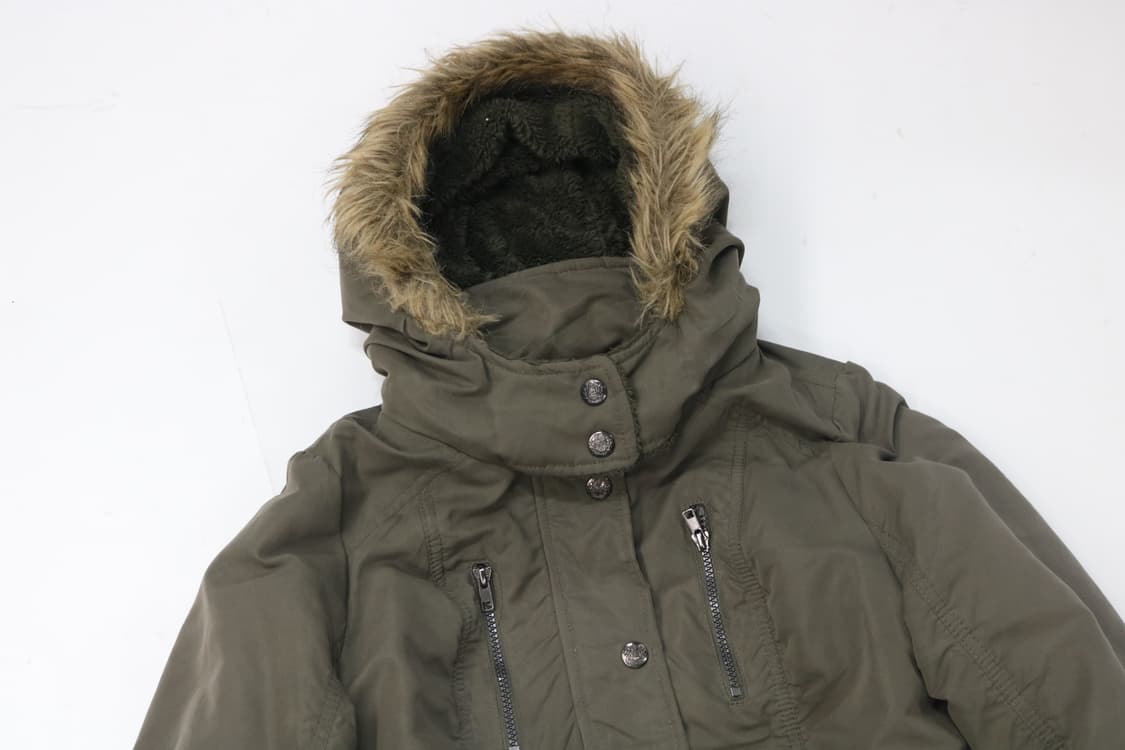 PENDORA 빈티지 카키 밀리터리 후드 퍼 보머 자켓 (L) 상품이미지3