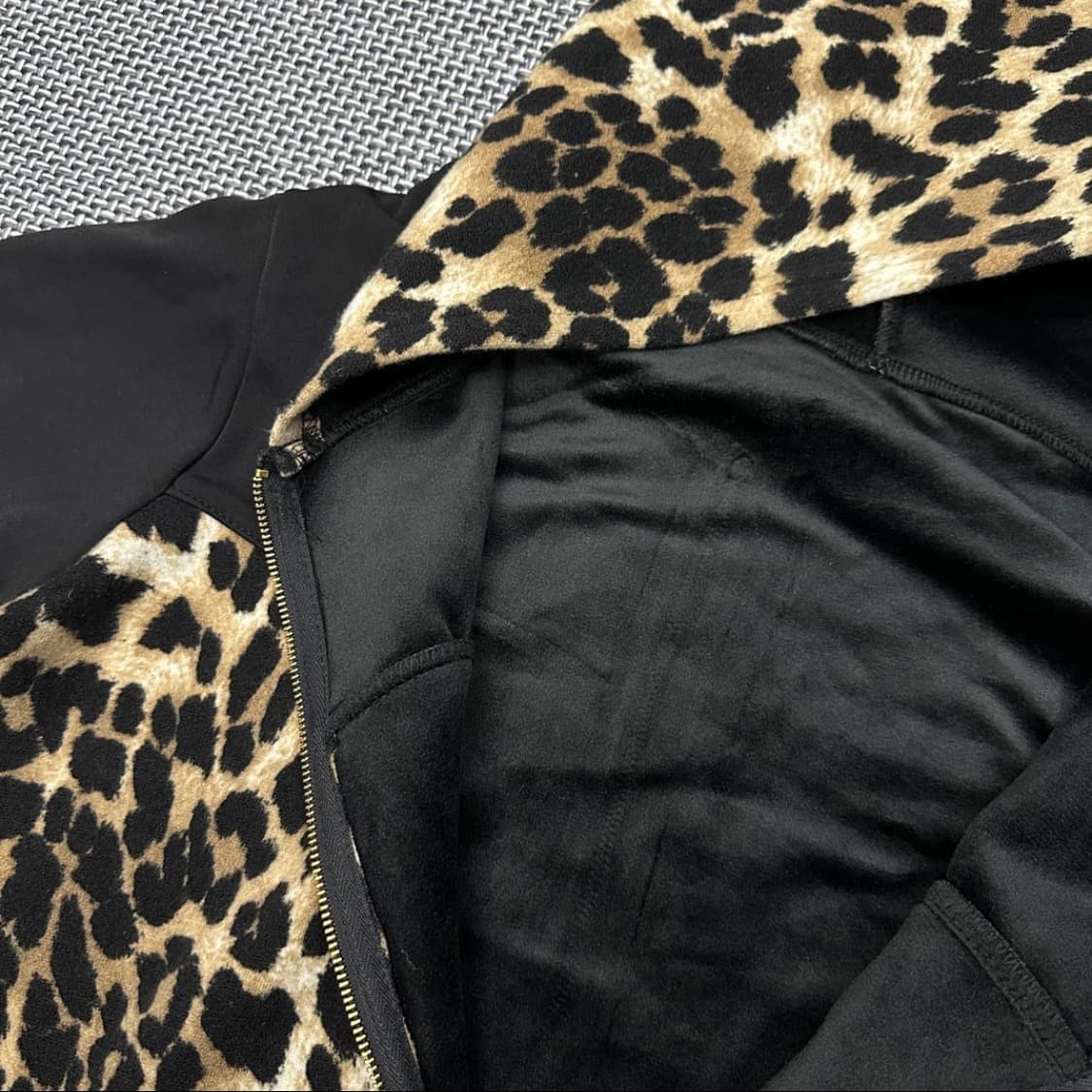 Y2K갸루 호피 큐빅 후드집업 상품이미지5