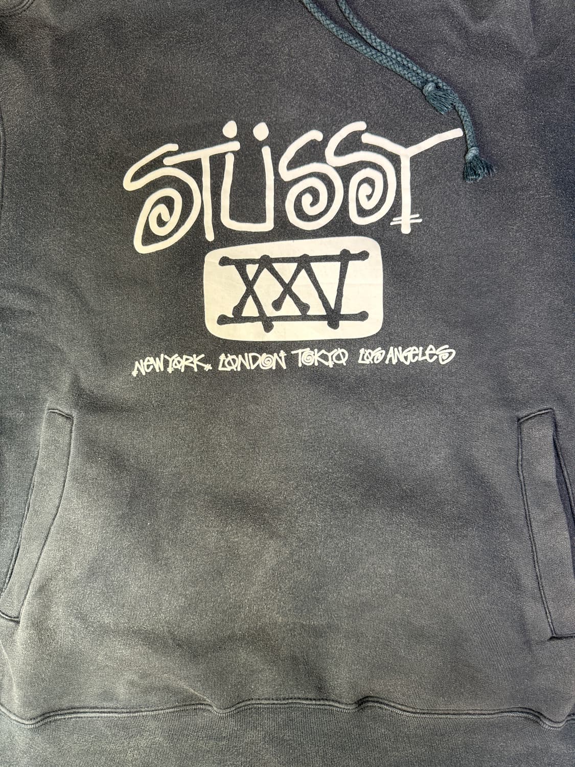 빈티지 00s 스투시 25주년 기념 후드티 S 상품이미지4