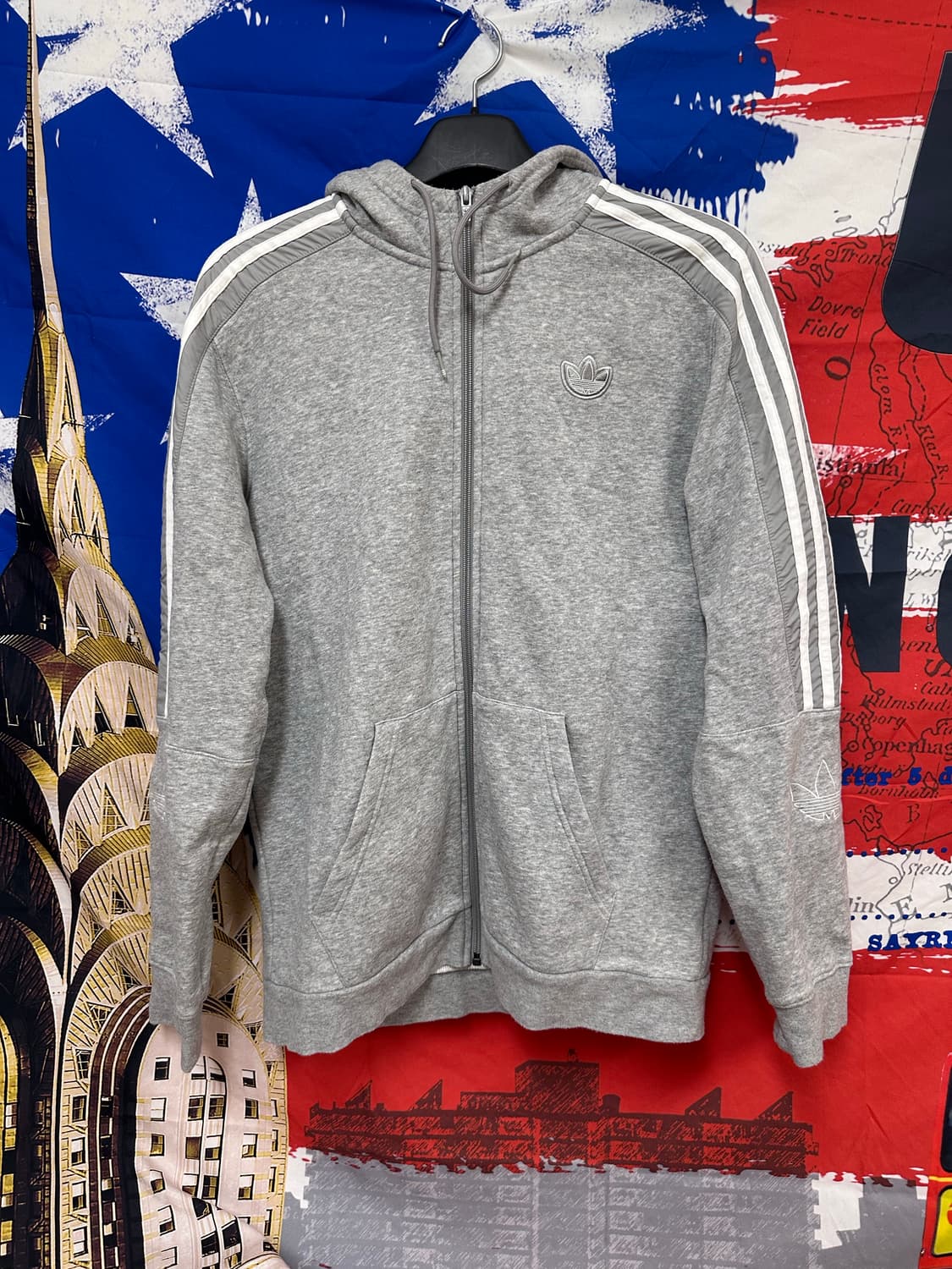 s급 아디다스 그레이 오버핏 후드집업 M95 상품이미지1