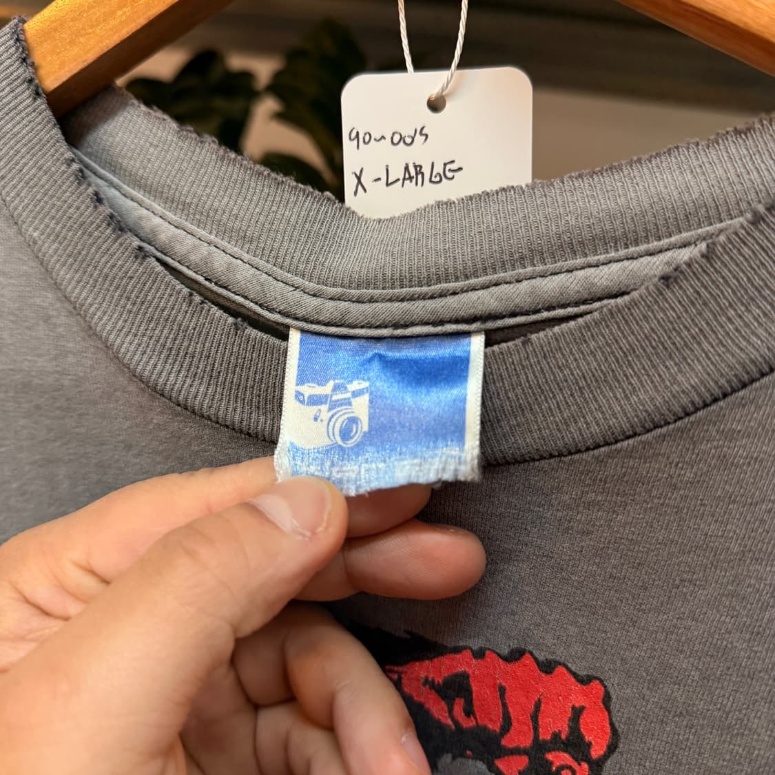 90 00S 엑스라지 하드 페이딩 데미지 빈티지 스트릿 티셔츠 S 상품이미지9