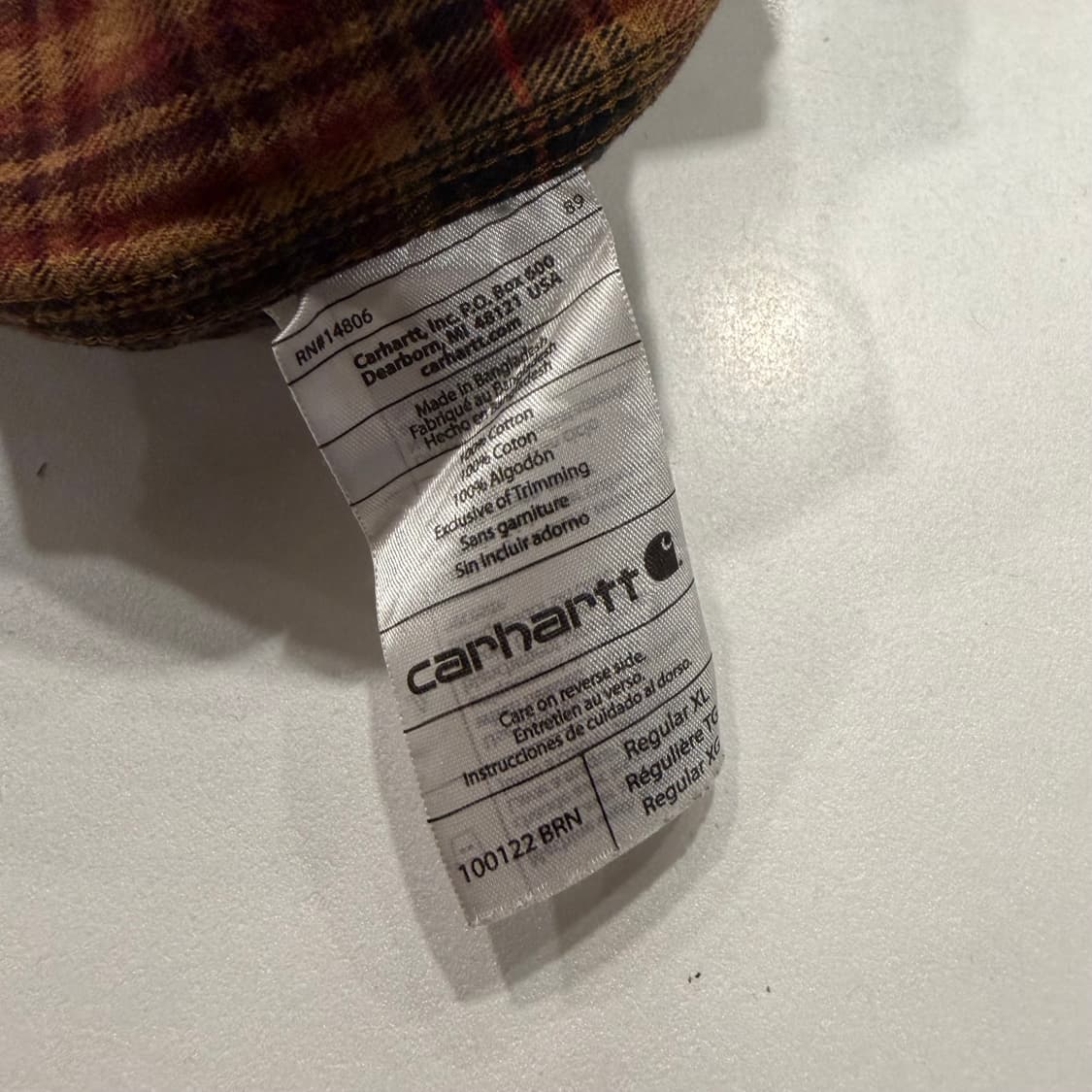 [XL] 12FW 칼하트 오렌지 체크 셔츠 B244 상품이미지8