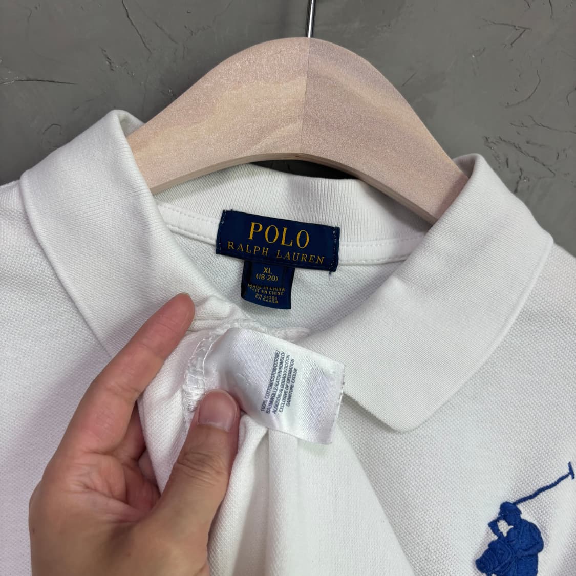 폴로 랄프로렌 빅포니 카라티 화이트 블루 상품이미지3