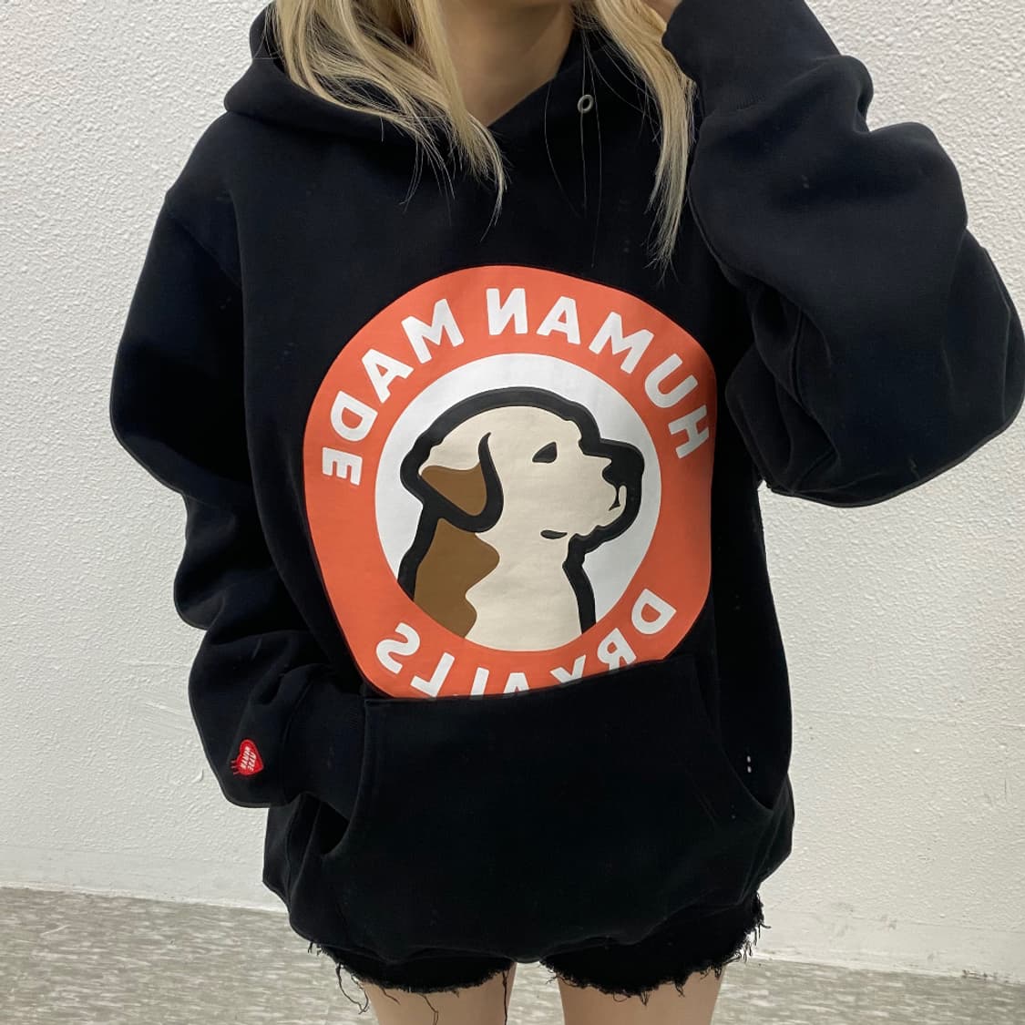 휴먼메이드 도그 헤비웨이트 블랙 후드 M 상품이미지1